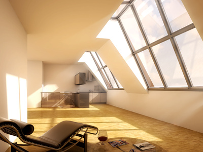 Obere Etage einer Dachgeschosswohnung